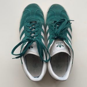 Hunter Green Adidas Gazelles